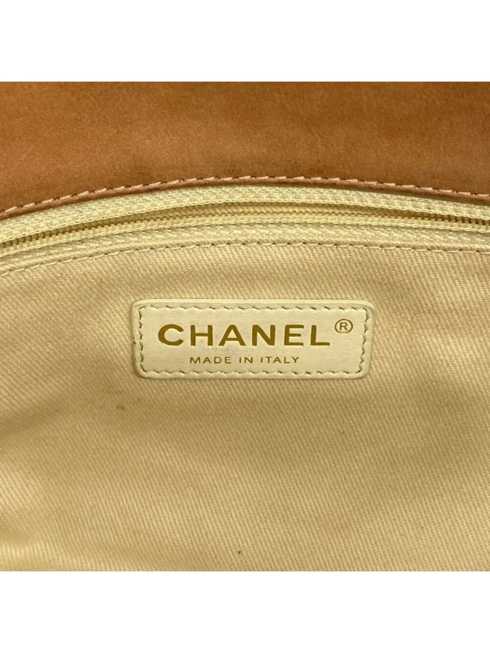 Chanel Shoulder Bag Quilted Leather Orange Gold